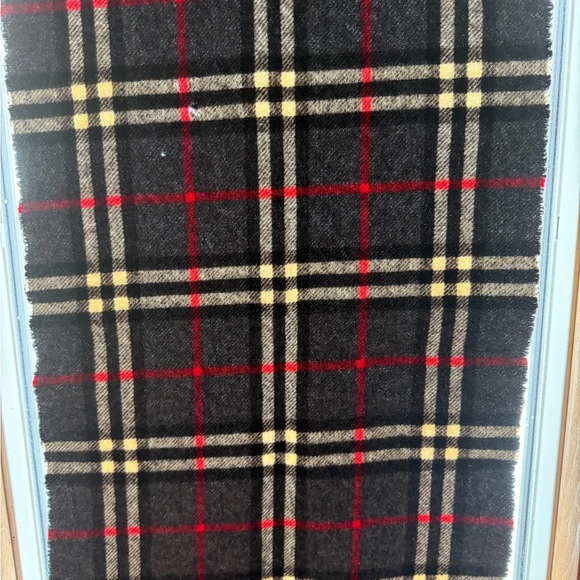 Burberry Charcoal and Crimson Checkered Scarf - Picture 9 of 11
